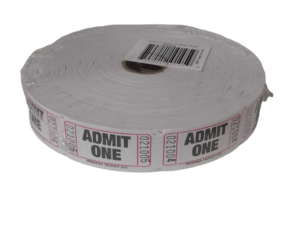Admission Roll Tickets Single WHITE #85450