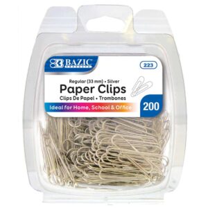 Bazic Paperclips SILVER Regular 33mm #1 200pk - (72/ctn)