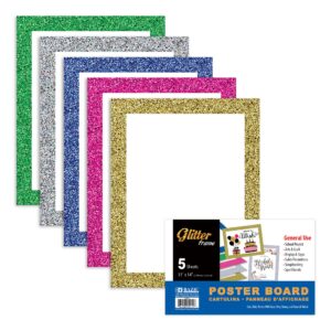 Bazic WHITE Poster Board 11x14" w/Glitter Frame