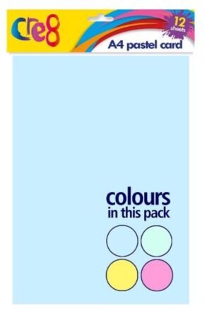 CRE8 Pastel Card 200g A4 12shts #P2005