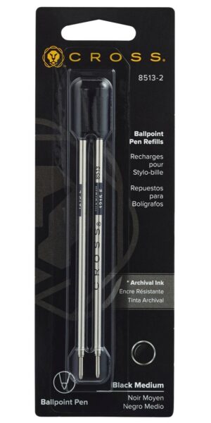 Cross Ball Point BLACK MEDIUM Refill (Sold As 2pk)