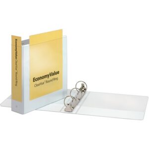 ECONOMY 3-Ring ClearVue Binder 1.5" WHITE Letter Size #90041