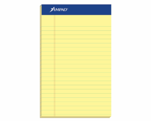 TOPS/AMPAD Writing Pads 8x5 YELLOW - Sold Singular - (12/pk)