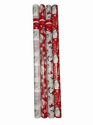XMAS Gift Wrap 35ft Roll Santa/Snowman #CW3530A17/CRW1442/43/44/45