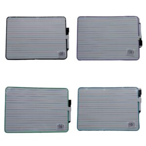Whiteboard Double Sided Magnetic LINED 11 3/4x8 1/4" w/Marker & Col Frame