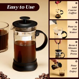 French Press Single Serve Coffee Maker 350ml S/S Mesh Filter