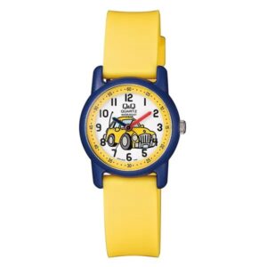 Q&Q #VR41J009Y (Car) Yellow Strap Kids Watch