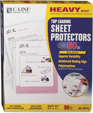 C-Line Sheet Protectors Heavy Weight Non-Glare 50pk
