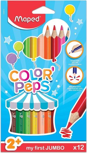 MAPED Col JUMBO Triangular Pencils 12s