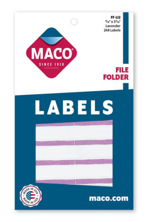 Maco File Folder FF-L12 LAVENDER Labels 248s- (18/bx)