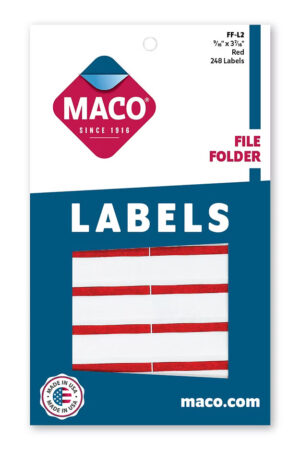 Maco File Folder FF-L2 RED Labels 248s - (18/bx)