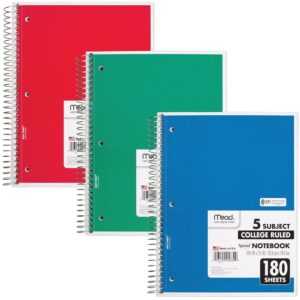 Mead 5 Subject #05680/05682 NoteBook - Sing.  (12/ctn)