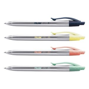 Milan SILVER P1 BLUE 1mm BP Pen #1765779120 (Each) - (20/bx)