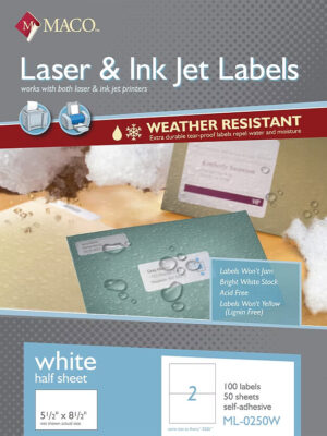 Weather Resistant 5 1/2x8 1/2 Laser Label