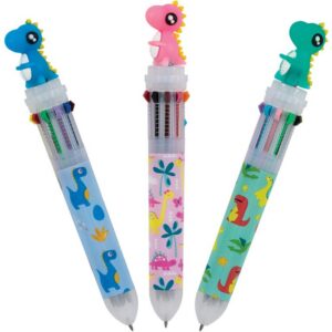 Ballpoint 10 Col Fat Pen w/Dinosaur Topper Asst #38Q1-2320