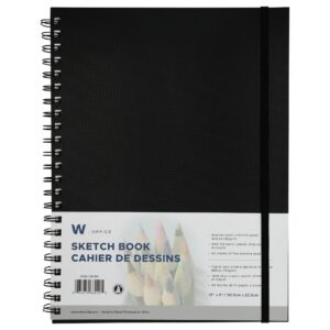 Sketch Book Spiral 12x9" 60sht #WSB129BK