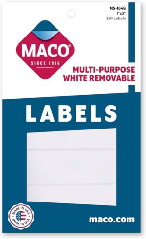 Maco Removable Labels 1x3" 250s