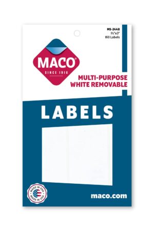 Maco Removable Labels 1-1/2x3 160s  - (18/bx)