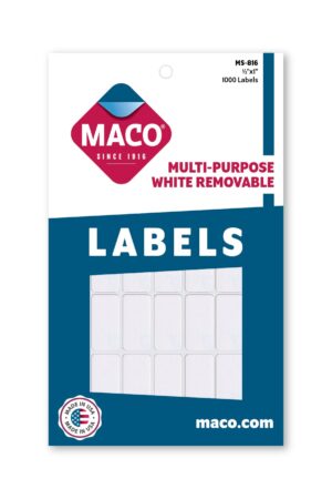 Maco White Labels 1/2 x 1" 1000s
