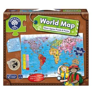 World Map 150pc Puzzle 5-10yrs - Sale