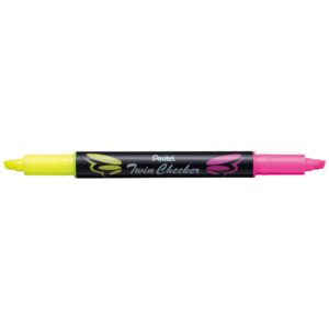 Pentel Twin Checker Highlighter YELLOW/PINK - (12/bx)
