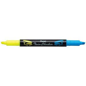Pentel Twin Checker Highlighter YELLOW/BLUE - (12/bx)