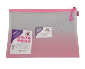 Snopake EVA Mesh Bag A4 + OmbrU PASTEL PINK (Singular) - (3/pk)