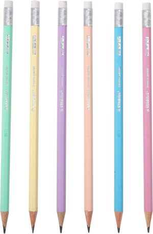Stabilo Swano PASTEL COL. HB Pencils w/Erasers (SOLD SINGULAR)