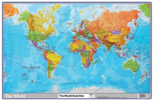 World Map Desk Mat 23.2x15.75"