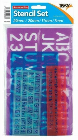Tiger Stencil Set – 4 Piece, Assorted Colours