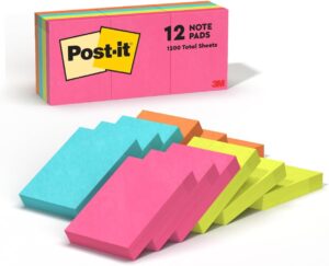 3M Post-It #653-AN NEON Notes 1 1/2x2  - (36/ctn)